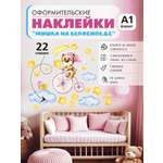 Наклейка оформительская ГК Горчаков в детскую комнату дочке с рисунком мишка для декора