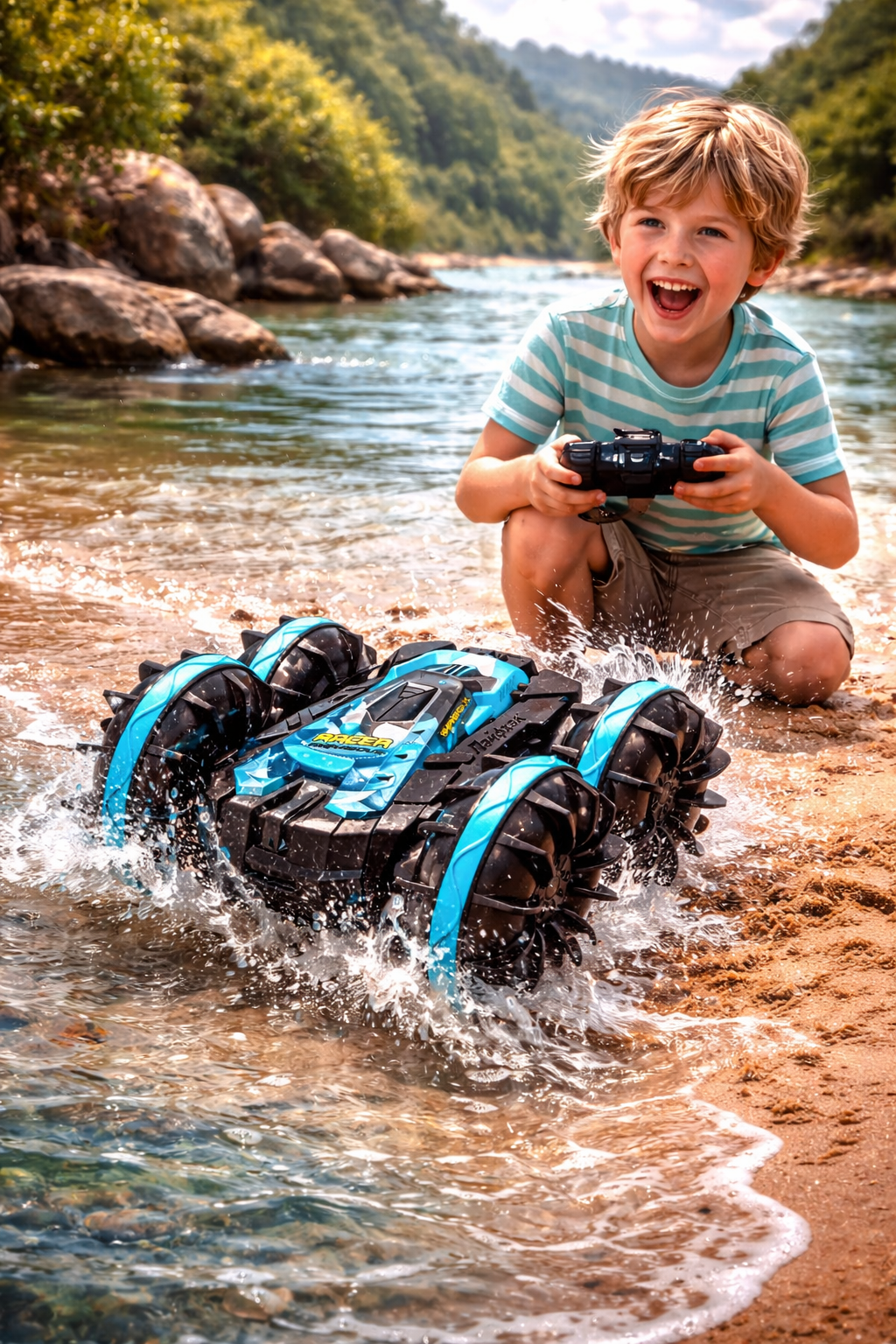 Автомобиль РУ BalaToys Перевертыш Дрифт Амфибия 360 - фото 6