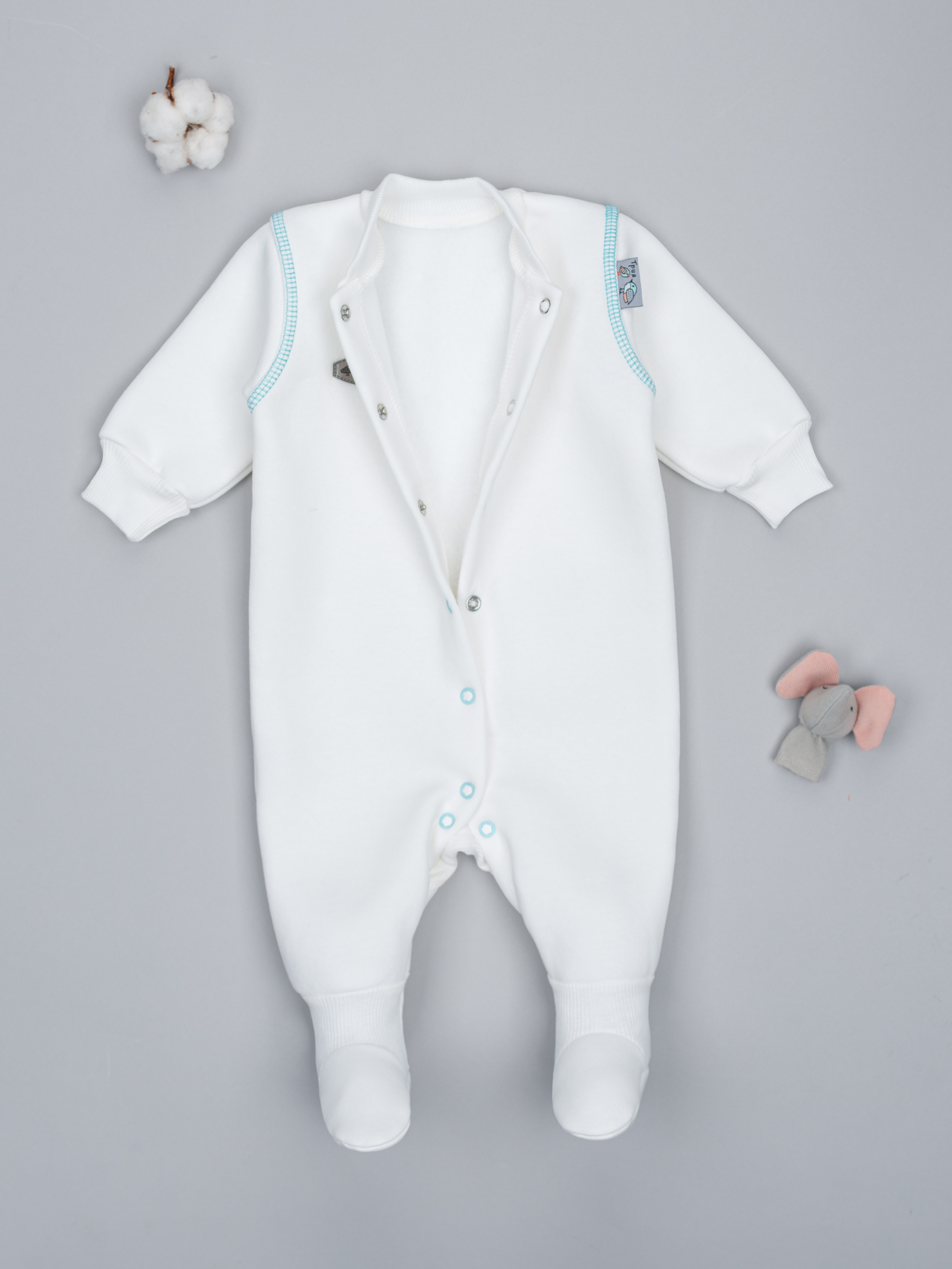 Комбинезон ТРИЯ 1164 футер 3-х нитка экрю отд ментол - фото 3