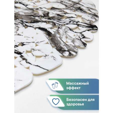 Коврик на дно ванны VILINA противоскользящий на присосках 36х69см мрамор