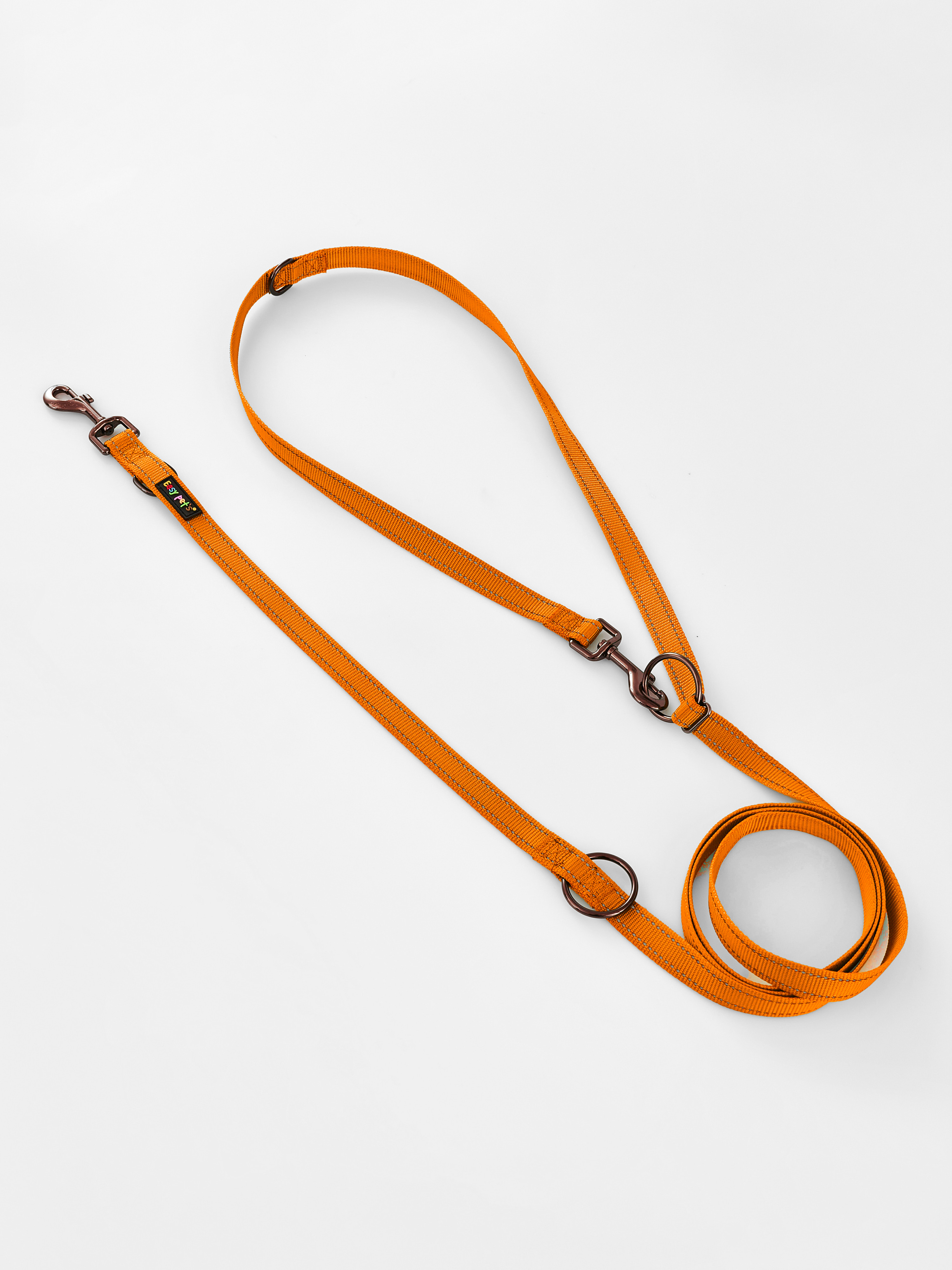 Поводок перестежка для собак Easy Pets 324 цвет Оранжевый р-р M 2см 300см - фото 12