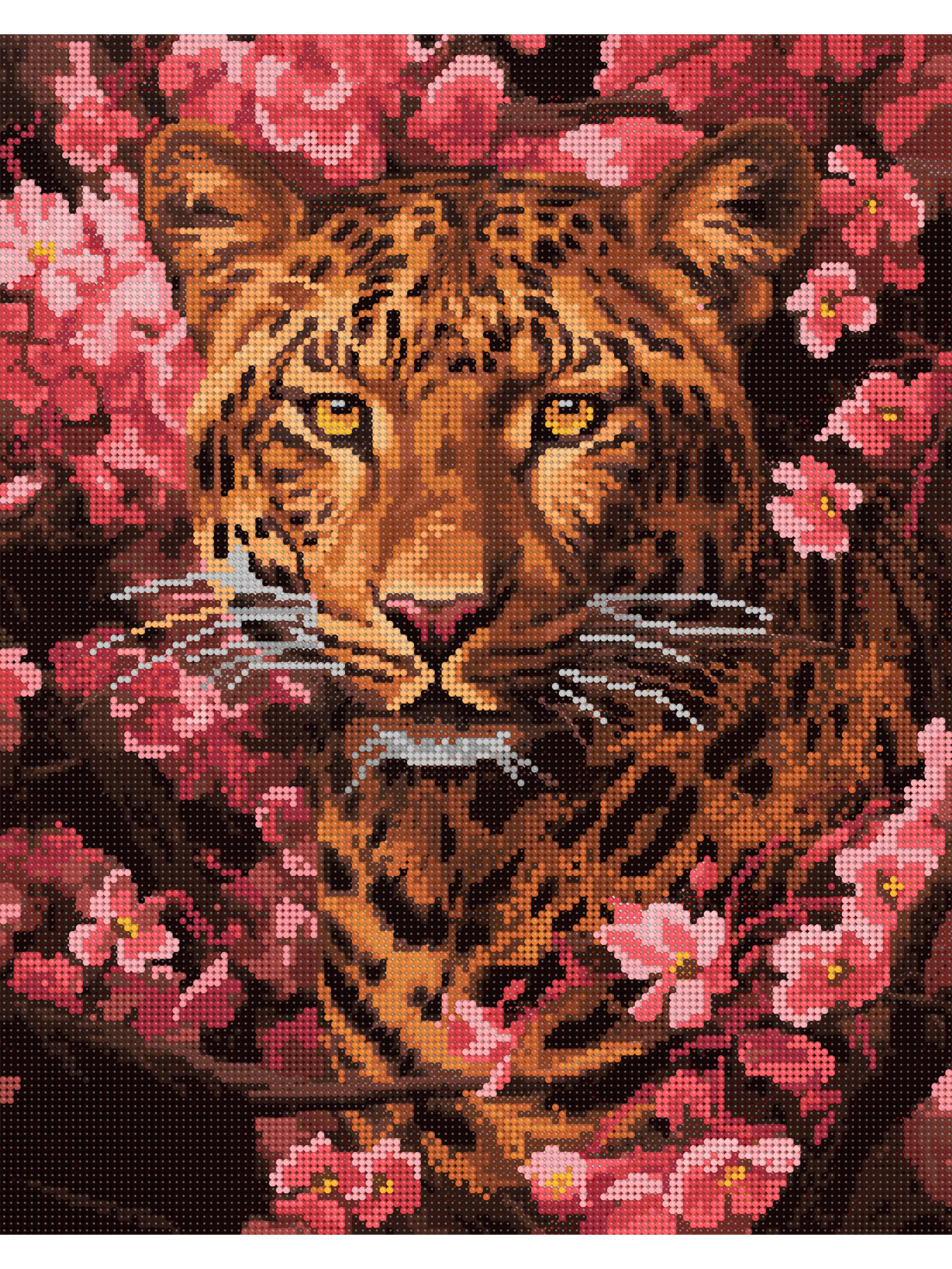 Алмазная мозаика Art on Canvas Леопард в цветах в ассортименте - фото 2