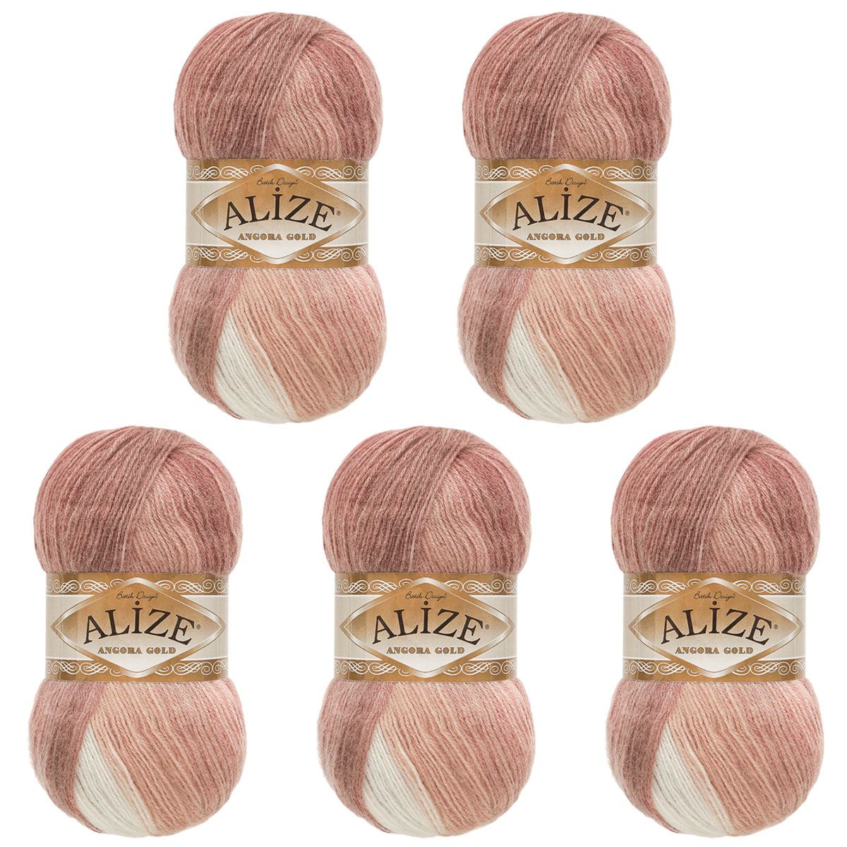 Пряжа Alize для вязания зимних вещей Angora Gold Batik 100 гр 550 м 5 мотков 5698 секционный - фото 8