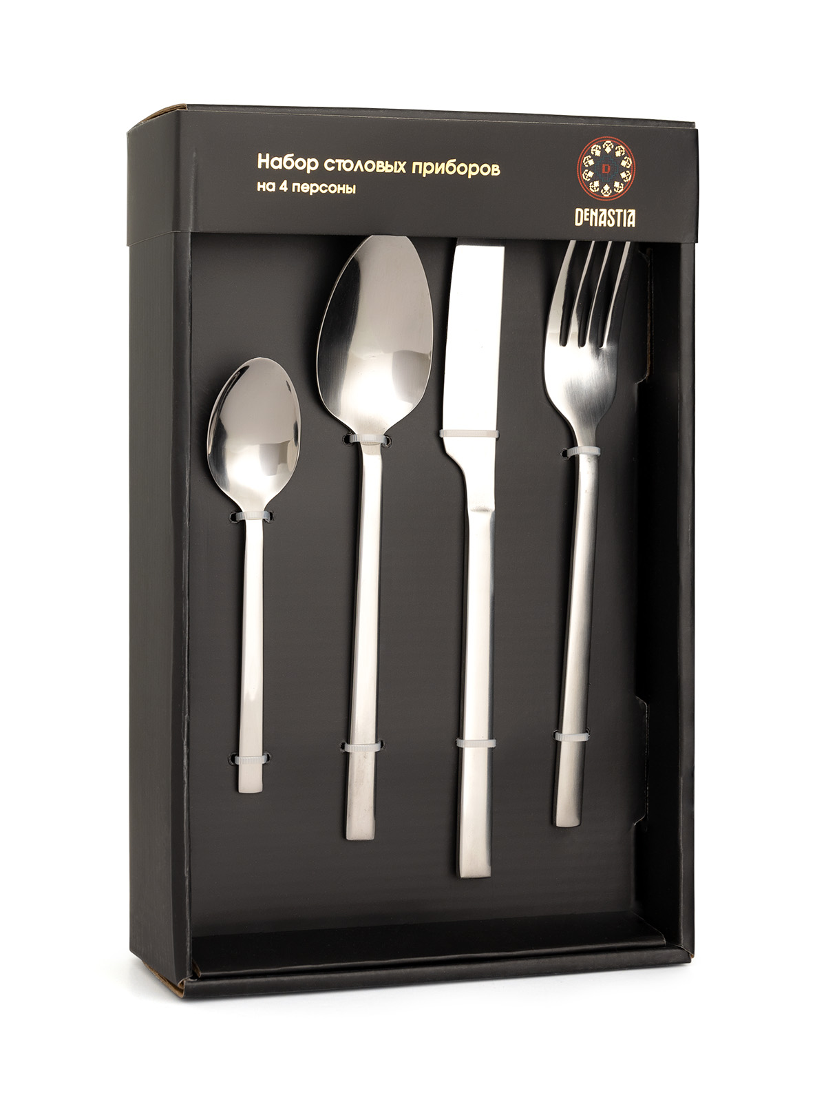Набор столовых приборов DeNASTIA на четыре персоны Хром нержавеющая сталь CU00015 - фото 3