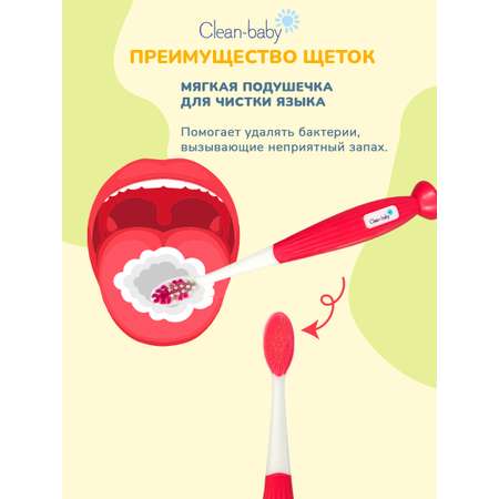Зубная щетка классическая Clean-baby от 3 лет 2 шт.