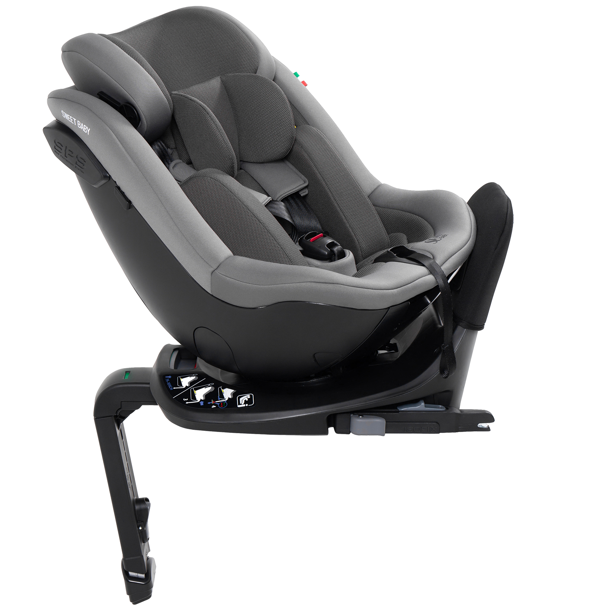 Автокресло Sweet Baby Odyssey B3 i-Size Dark Grey Isofix 0+/1 (0-18 кг) серый - фото 29