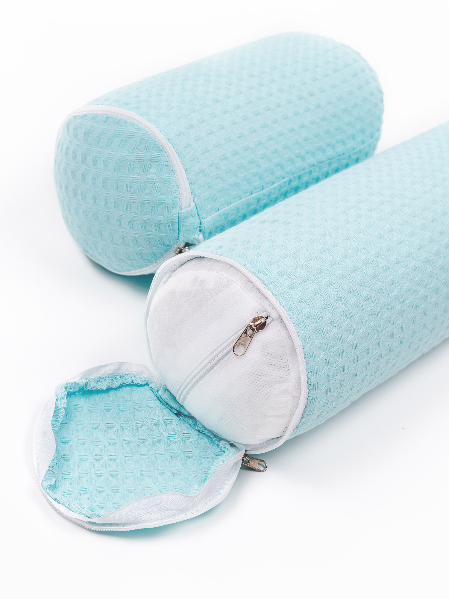 Подушка для боковой поддержки AmaroBaby Nature Waffle с лузгой гречихи голубой - фото 7