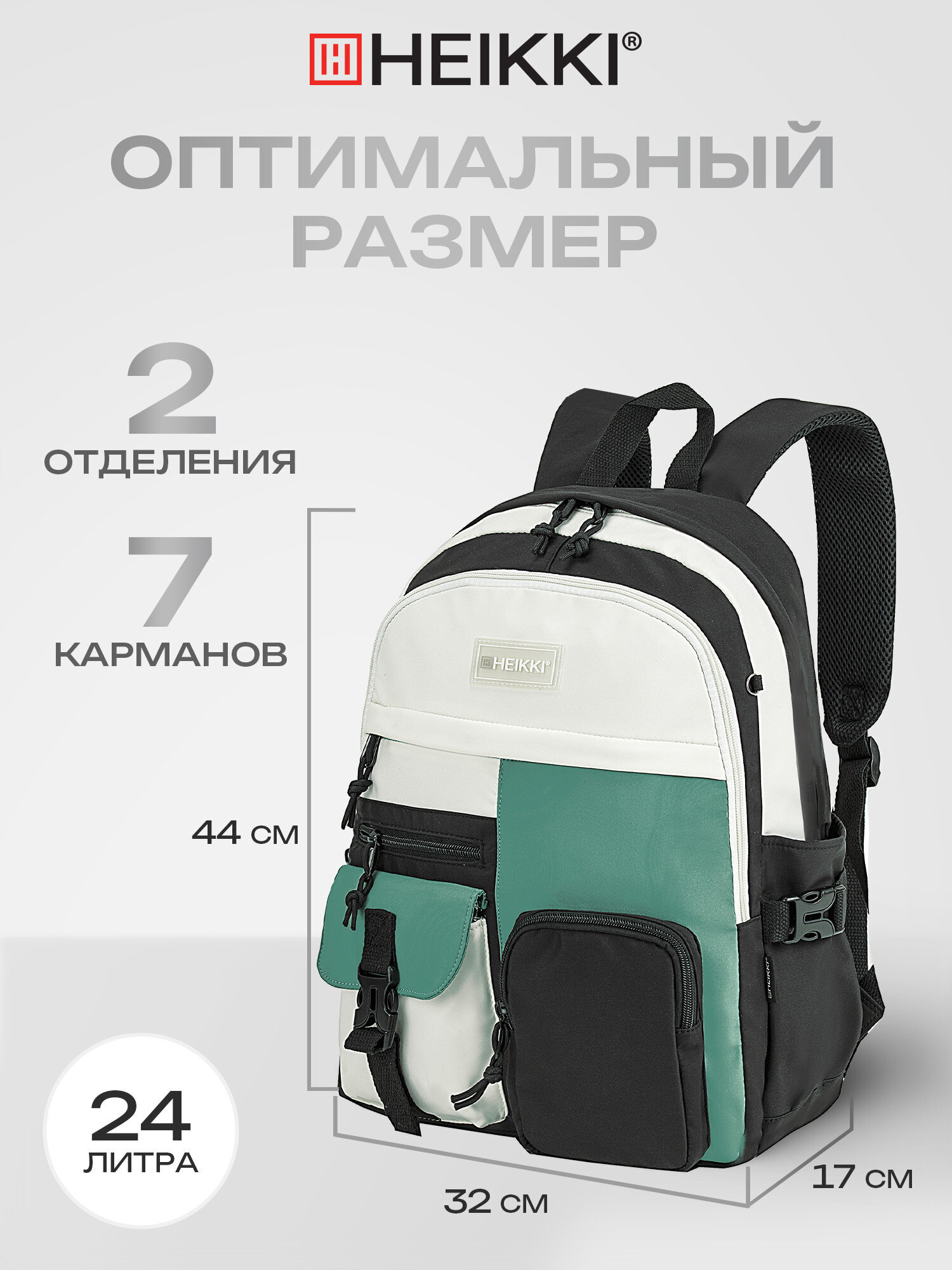 Рюкзак HEIKKI бирюзовый - фото 4
