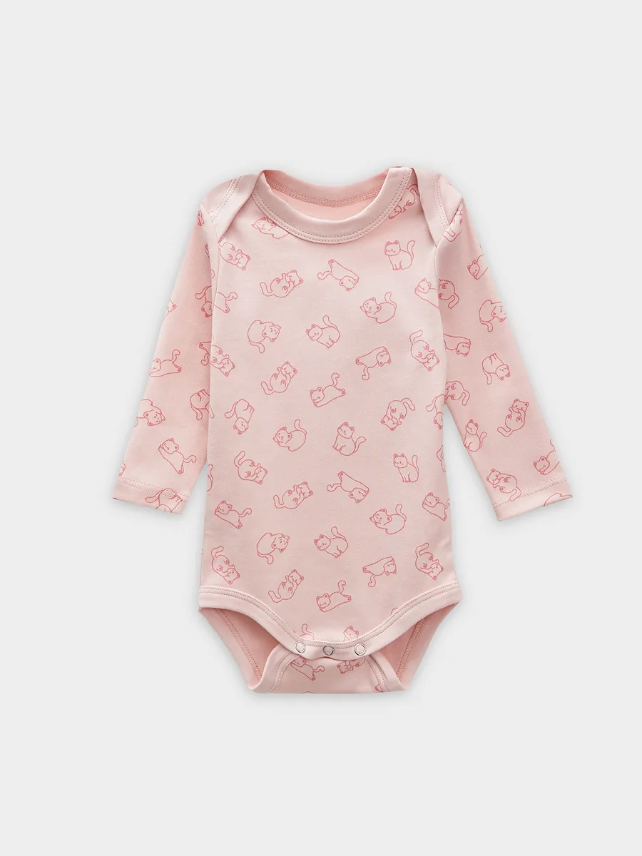 Боди 3 шт Mark Formelle (Марк Формэль) 13016-3/котики на розовом +розово -корич. +серый - фото 12