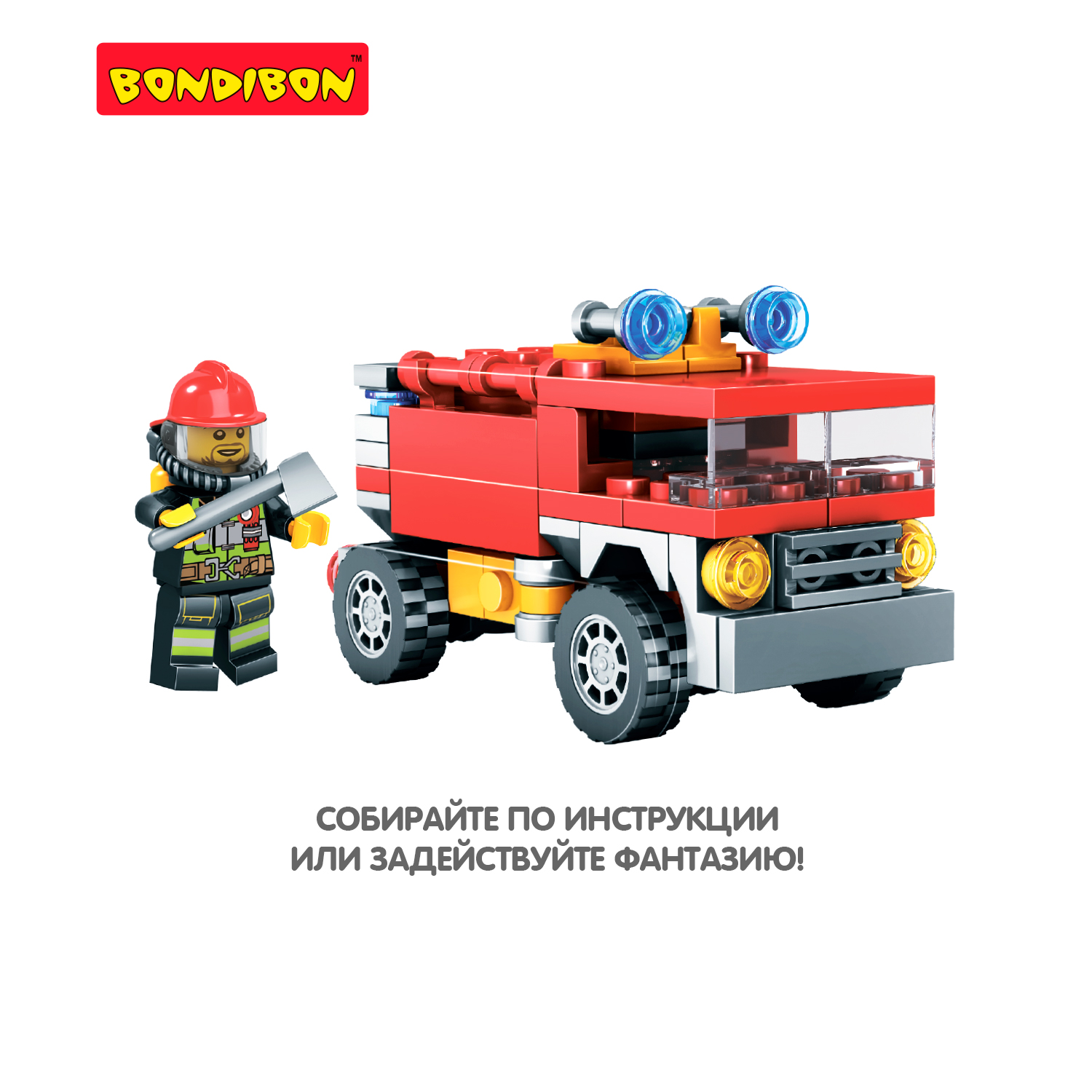 Конструктор Bondibon Пожарная Служба Машина 5в1 100 дет. - фото 4