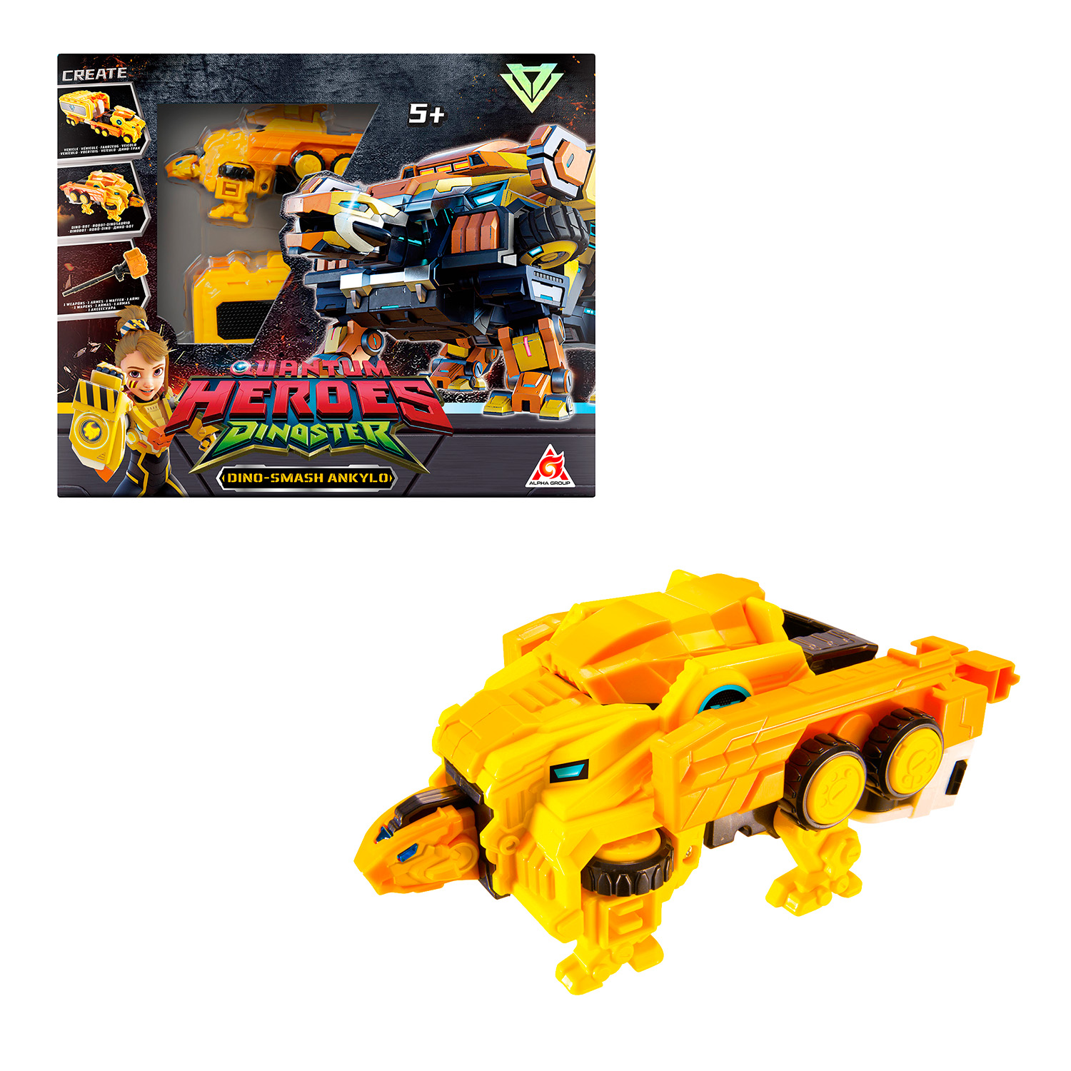 Игровой набор Dinoster 4-в-1 Дино-бот Анкило Смэш - фото 1