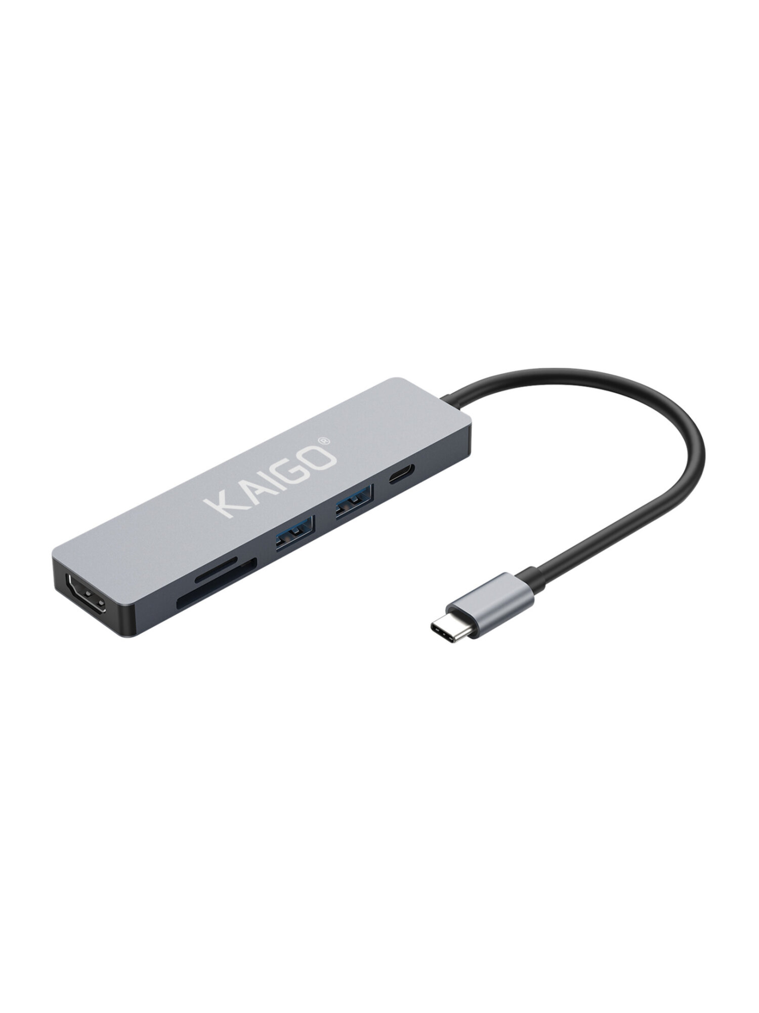 Хаб разветвитель KAIGO Type-C высокоскоростной 2xUSB 2.0/3.2 HDMI - фото 3