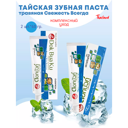 Зубная паста Twin Lotus с фтором травы, мята
