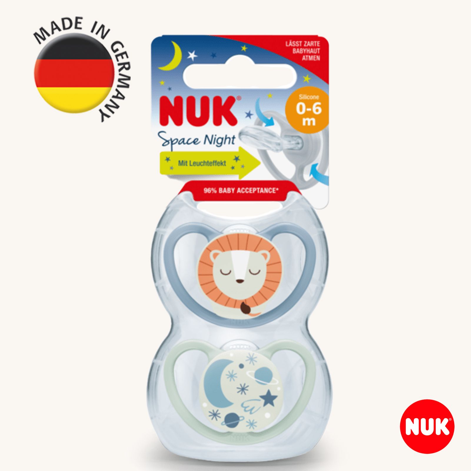Пустышка Nuk силикон ортодонтическая от 0 мес. 2 шт. - фото 1