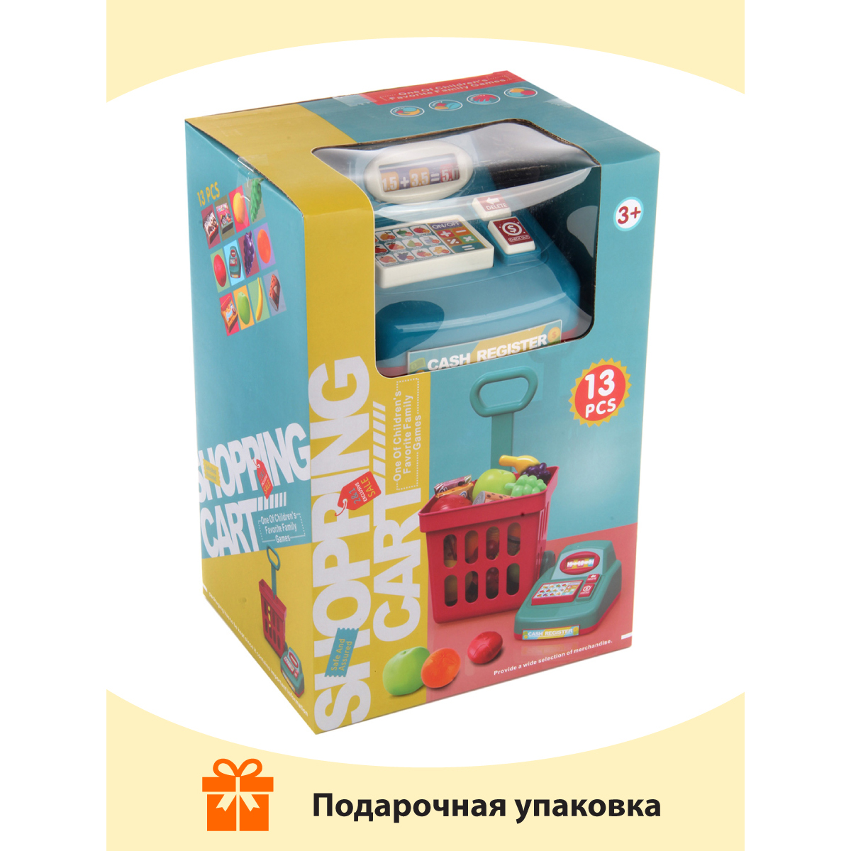 Игровой набор Veld Co тележки и корзинки, прилавок, касса, продукты - фото 7