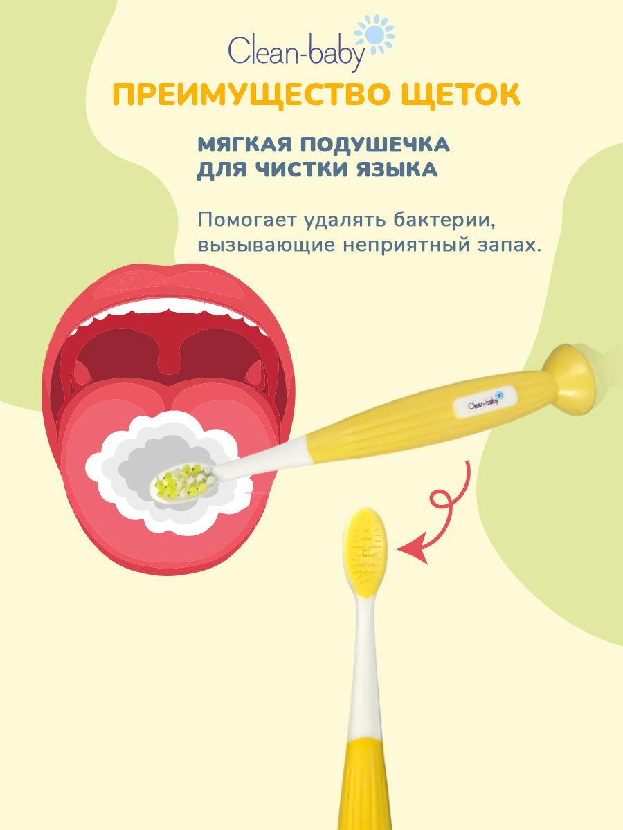 Зубная щетка классическая Clean-baby от 0 лет 2 шт. - фото 5