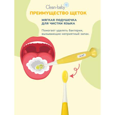 Зубная щетка классическая Clean-baby от 0 лет 2 шт.