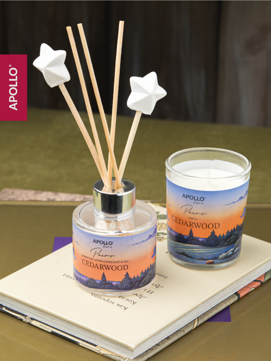 Ароматический диффузор и свеча APOLLO кедр 40 мл - фото 7