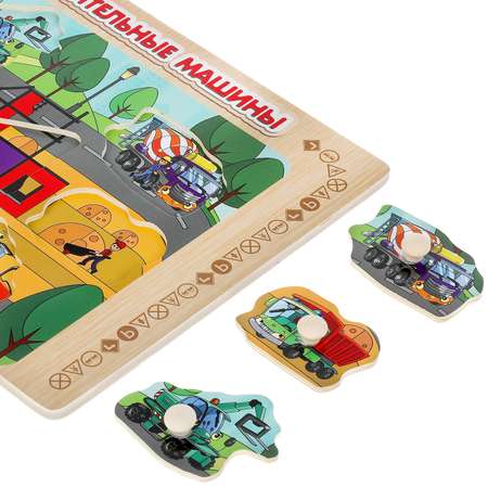 Игрушка Буратино рамка-вкладыш Строительные машины