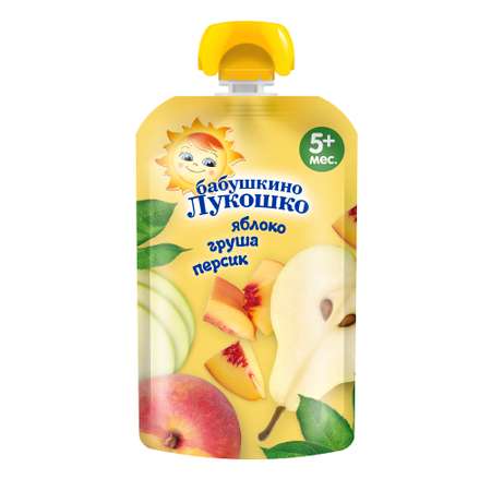 Пюре Бабушкино лукошко Яблоко-груша-персик с 5 мес 90 г