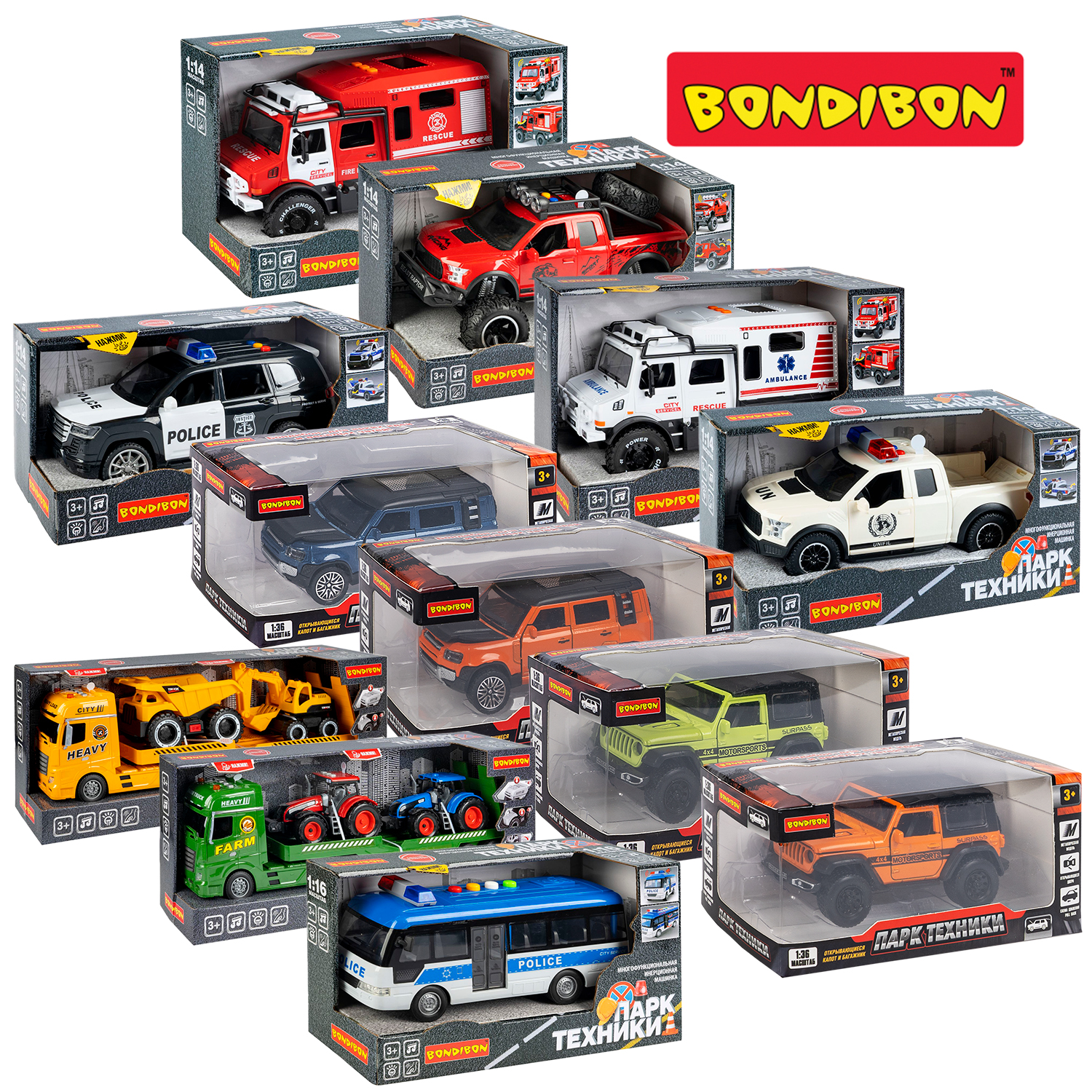 Внедорожник Bondibon Инерционная машинка металл 1:36 ВВ6415 - фото 9