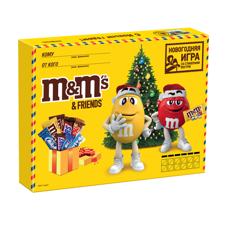 Шоколадный подарочный набор M&Ms & Friends Большая посылка от Деда Мороза 577г
