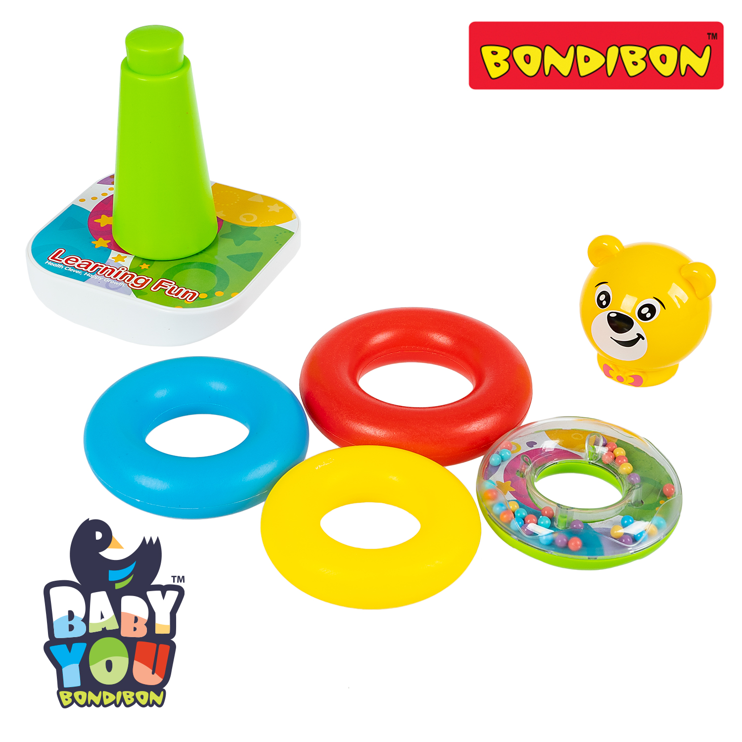 Игрушка Bondibon неваляшка пирамидка Медвежонок - фото 12
