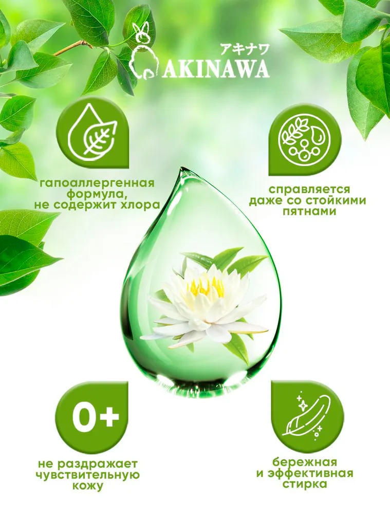 Гель для стирки AKINAWA Универсальный 2 л - фото 4