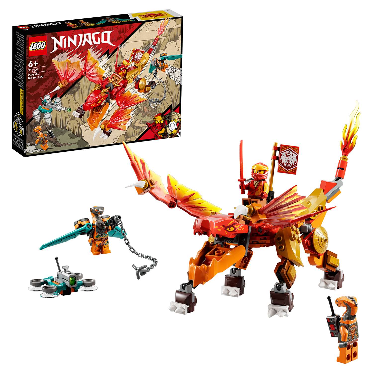 Конструктор LEGO NINJAGO Огненный дракон ЭВО Кая блочный - фото 1