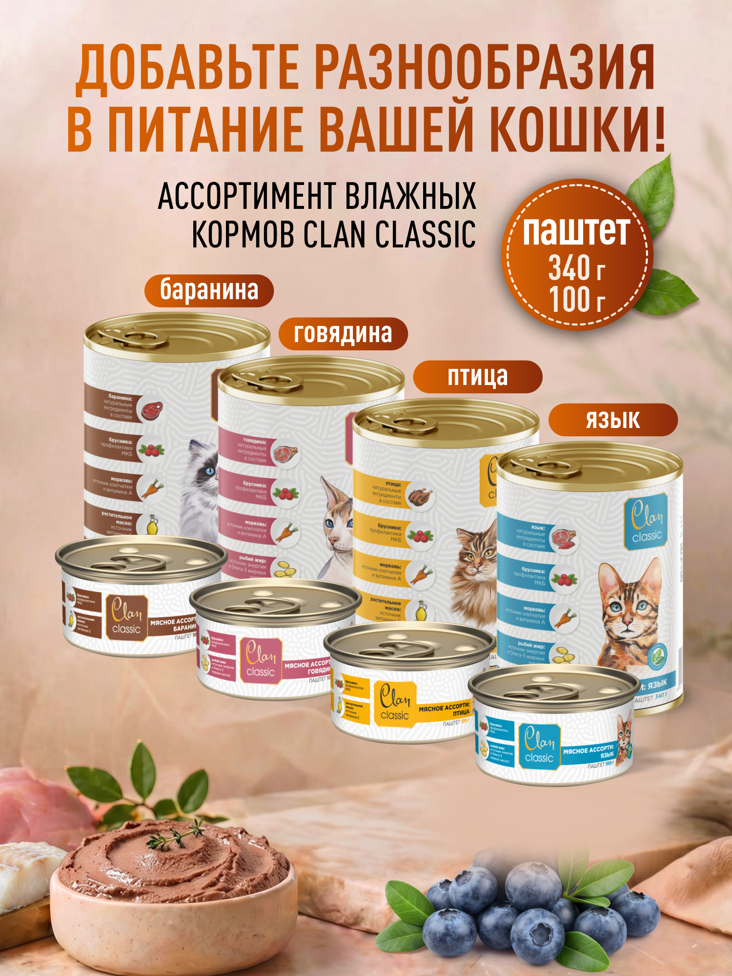 Корм для кошек сухой Clan Classic Delicious 32/15 индейка и белая рыба 1.25кг - фото 8