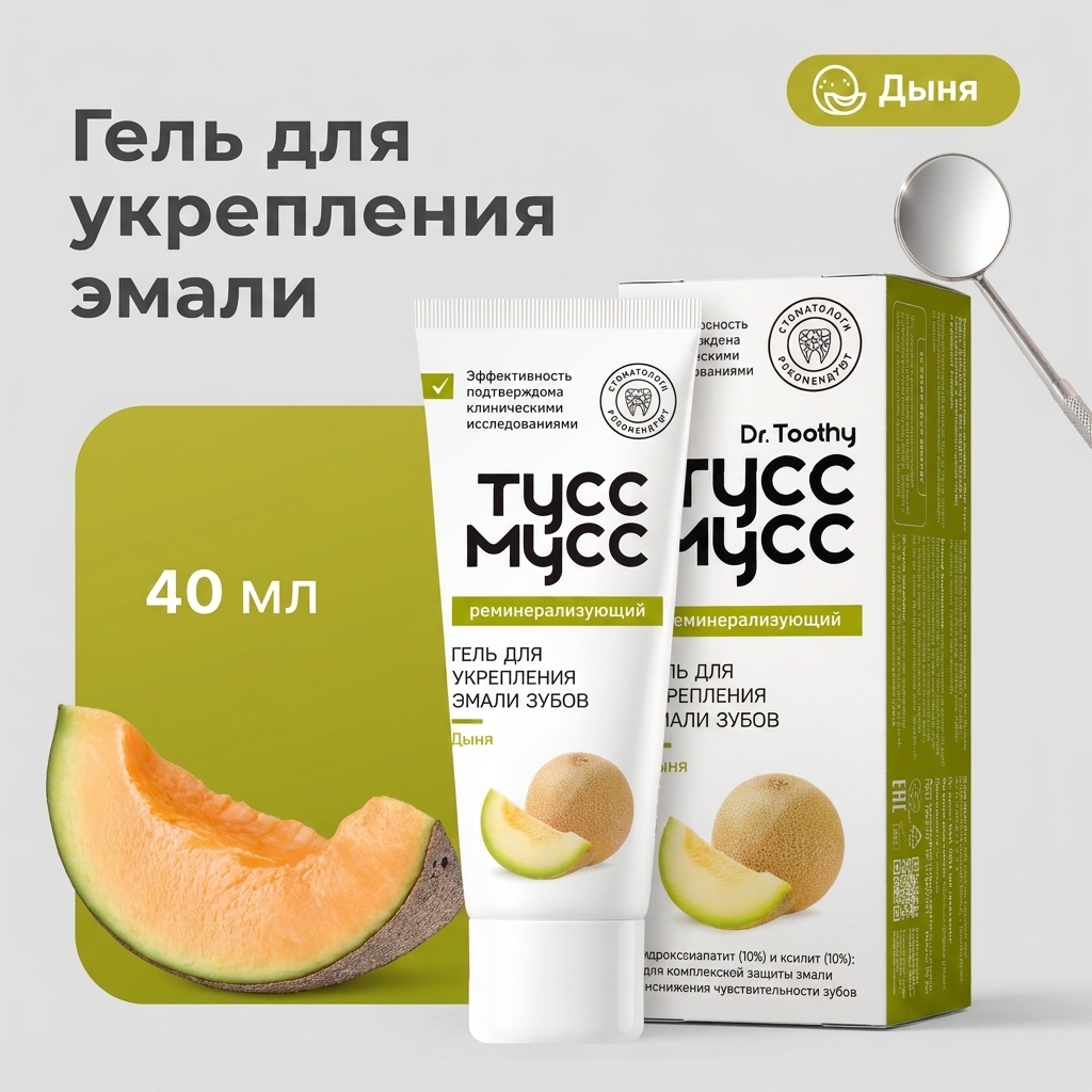 Гель для зубов Dr.Toothy без фтора Дыня 40 г - фото 1