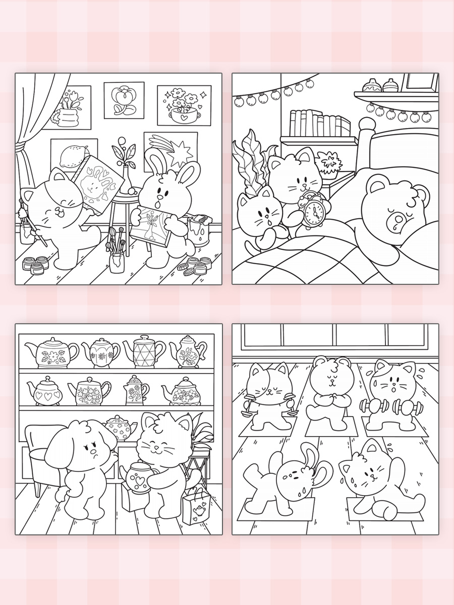 Уютная раскраска Проф-Пресс забавные животные 213х213, 48 стр. - фото 5