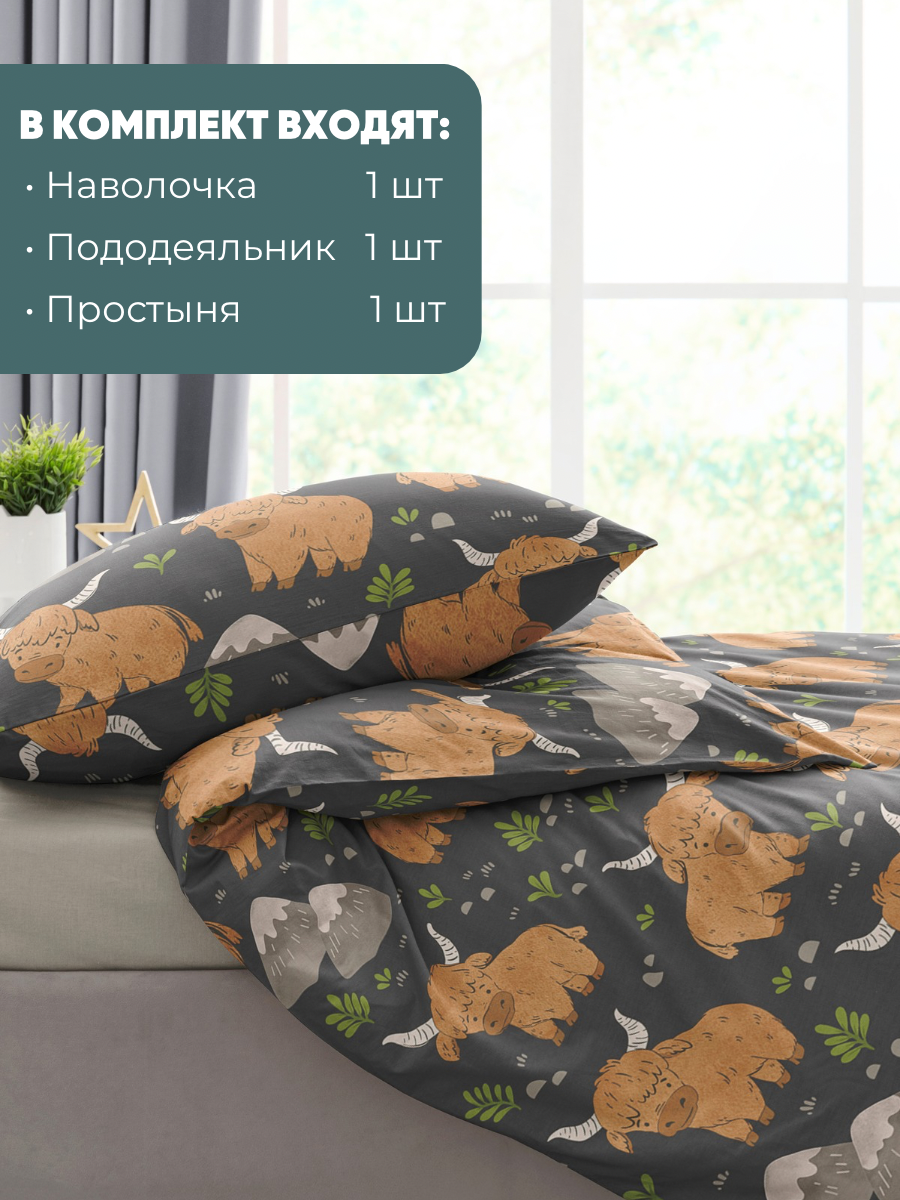 Комплект постельного белья Ночь Нежна Зубр полутораспальный 3 предм. - фото 4