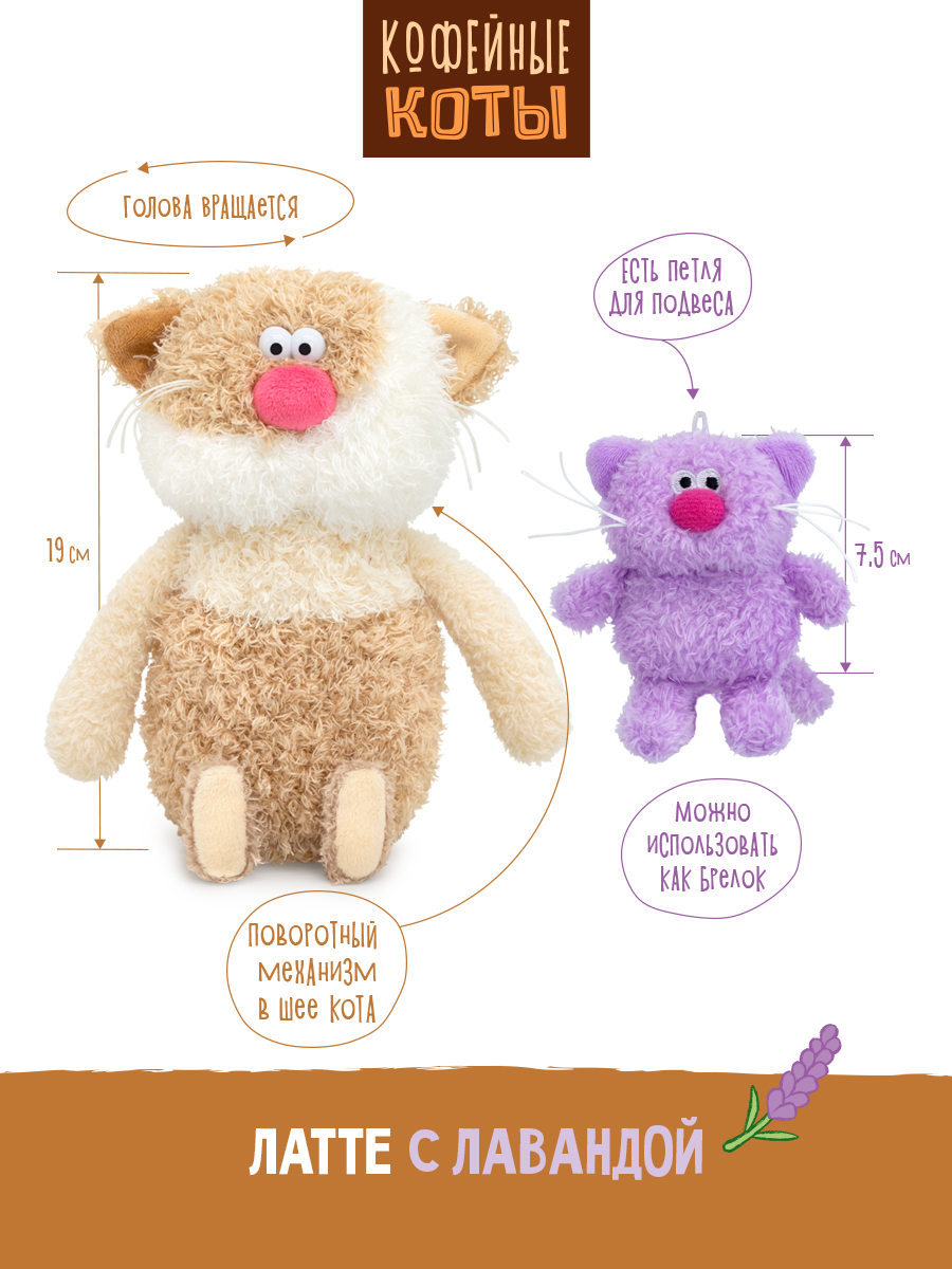 Мягкая игрушка BUDI BASA Кофейный кот Латте - фото 2