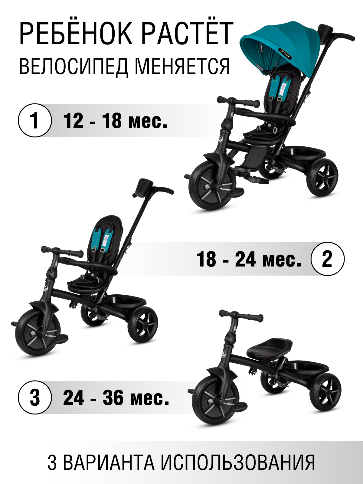Трехколесный велосипед CITYRIDE - фото 2