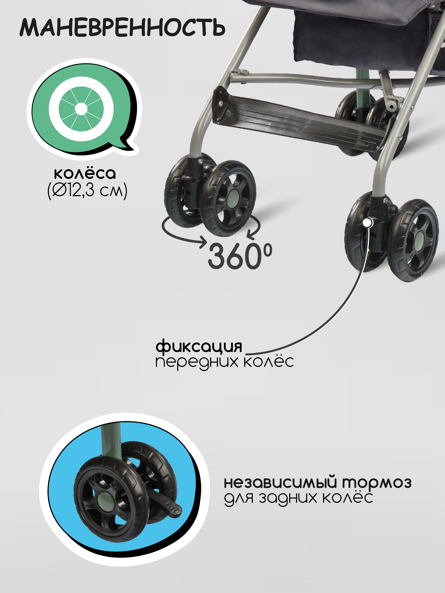 Коляска прогулочная Indigo Bono зеленый - фото 6
