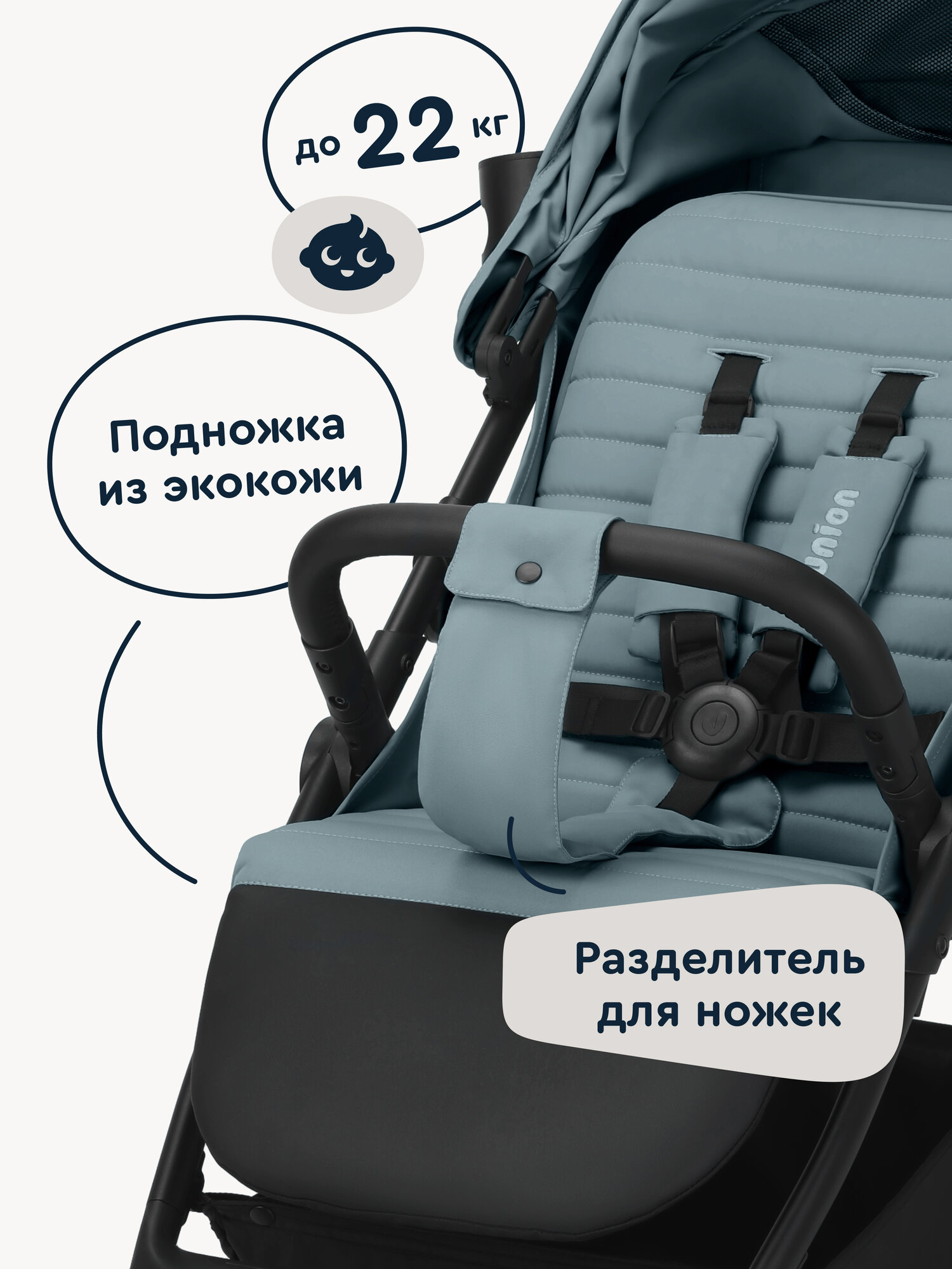 Коляска прогулочная Junion Fasti бирюзовый - фото 11