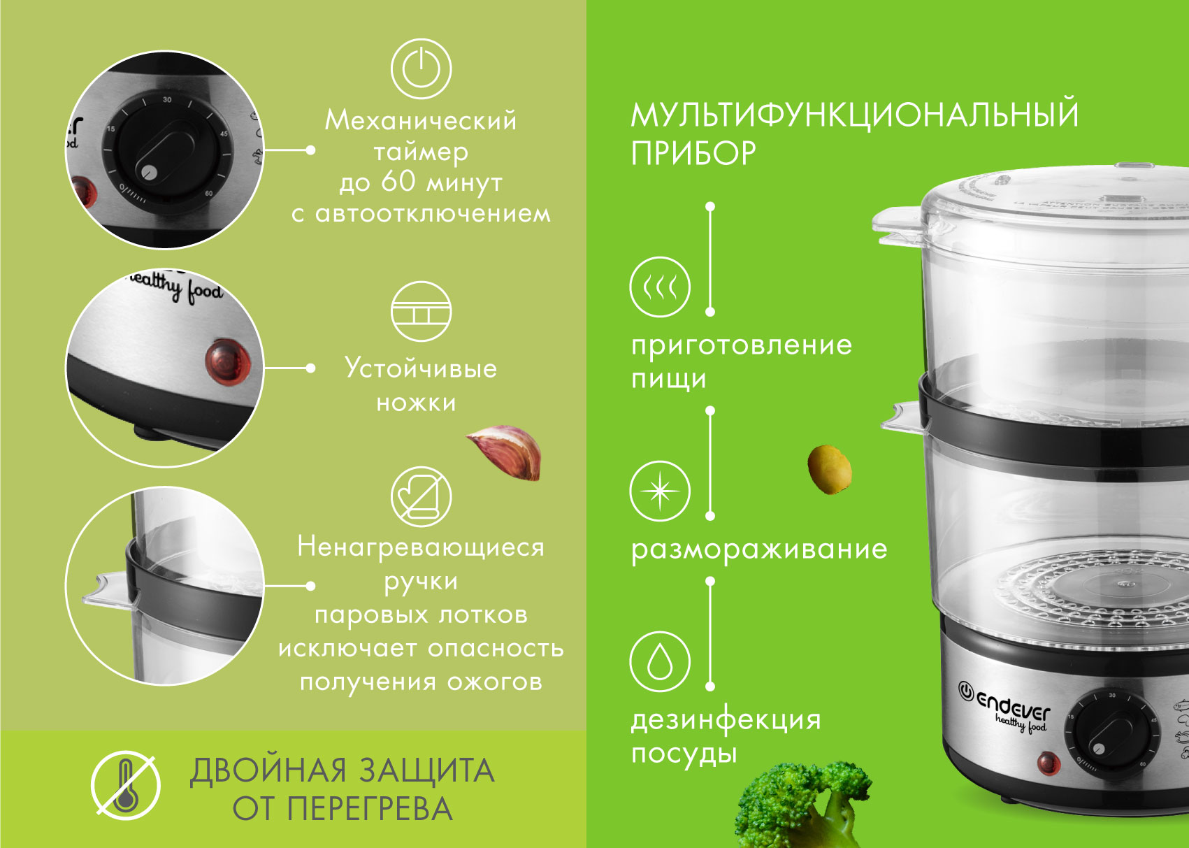 Пароварка ENDEVER Vita - фото 3