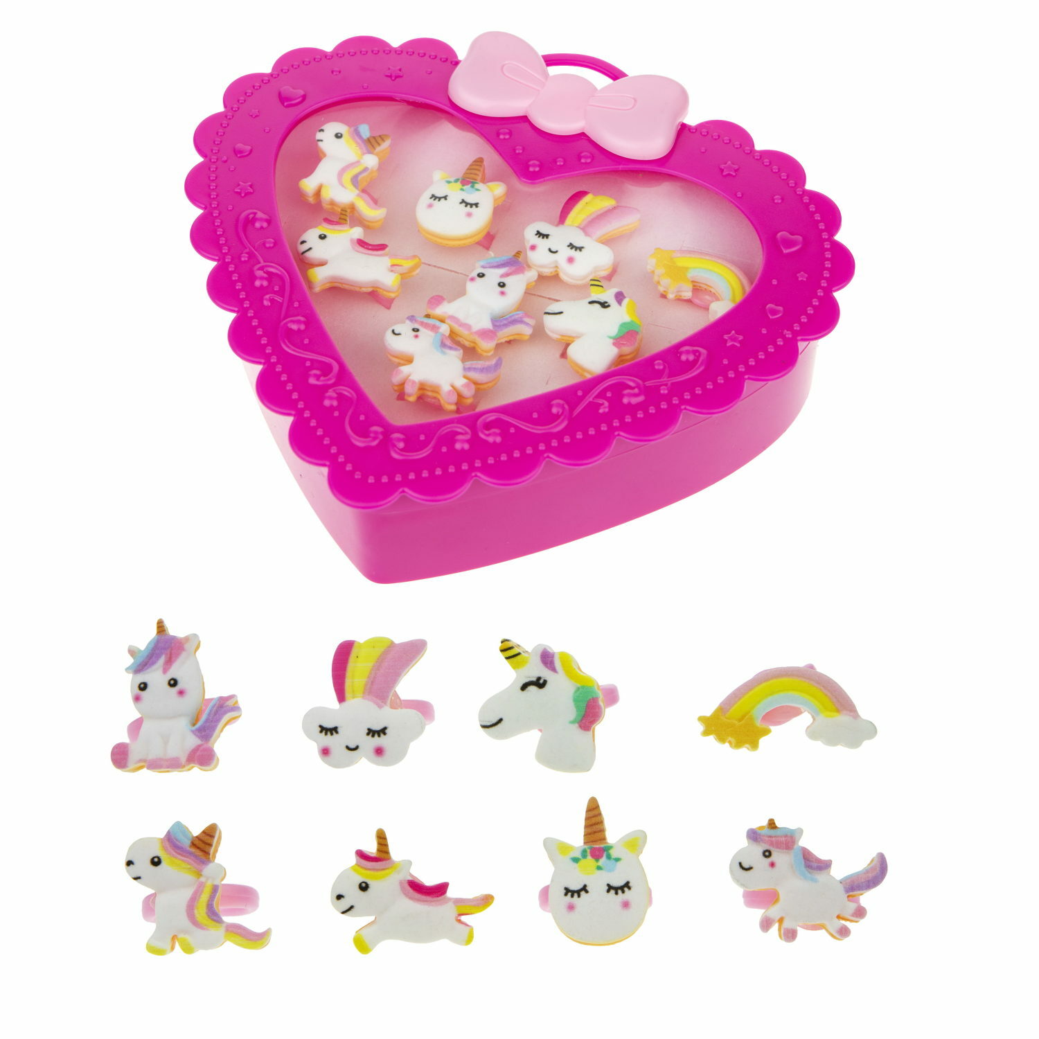 Набор бижутерии 1TOY Sweet heart Bijou 8 колец единороги Т21035-2 - фото 4