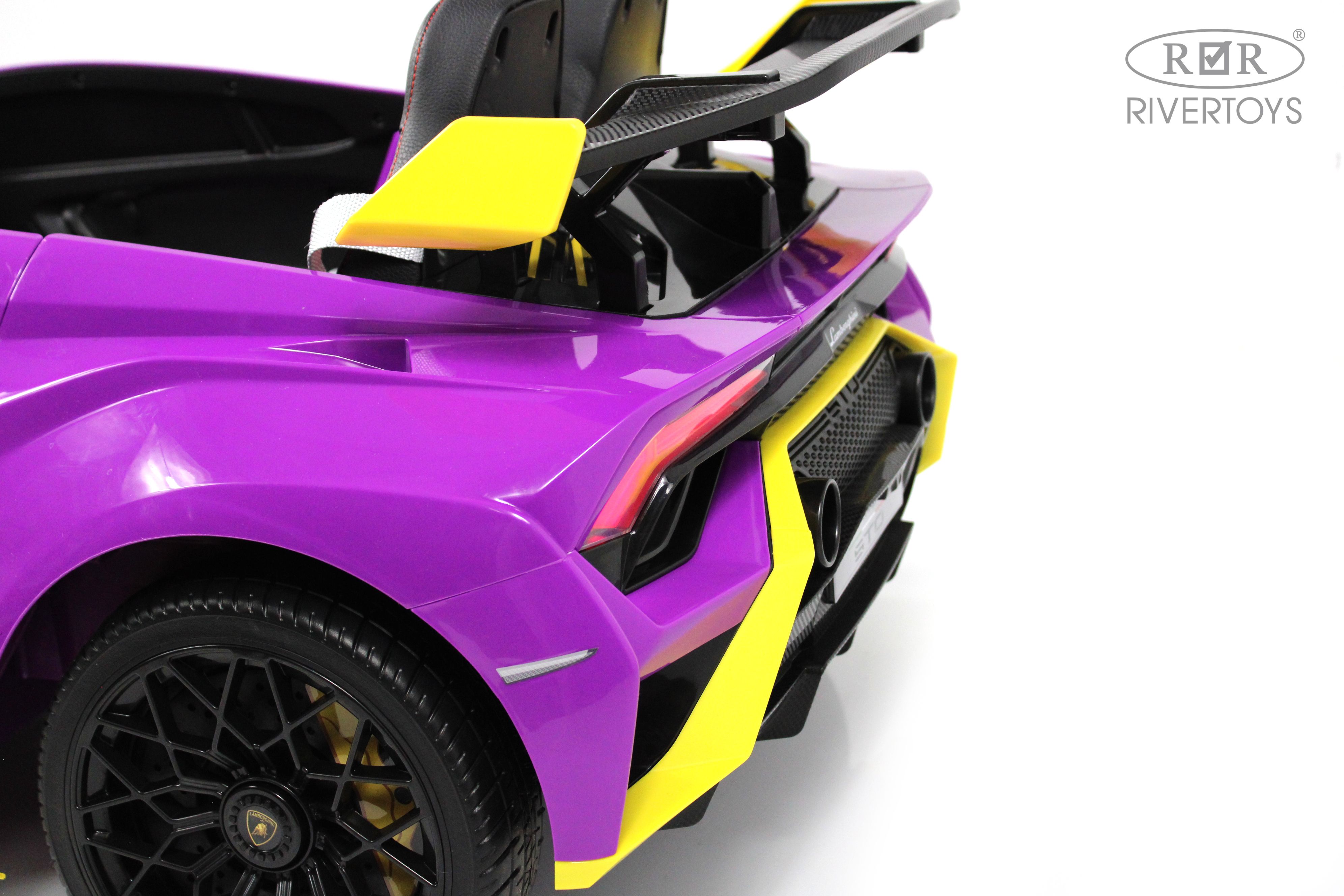 Электромобиль RIVERTOYS Lamborghini E888EE-YELLOW-PURPLE С пультом ДУ - фото 20