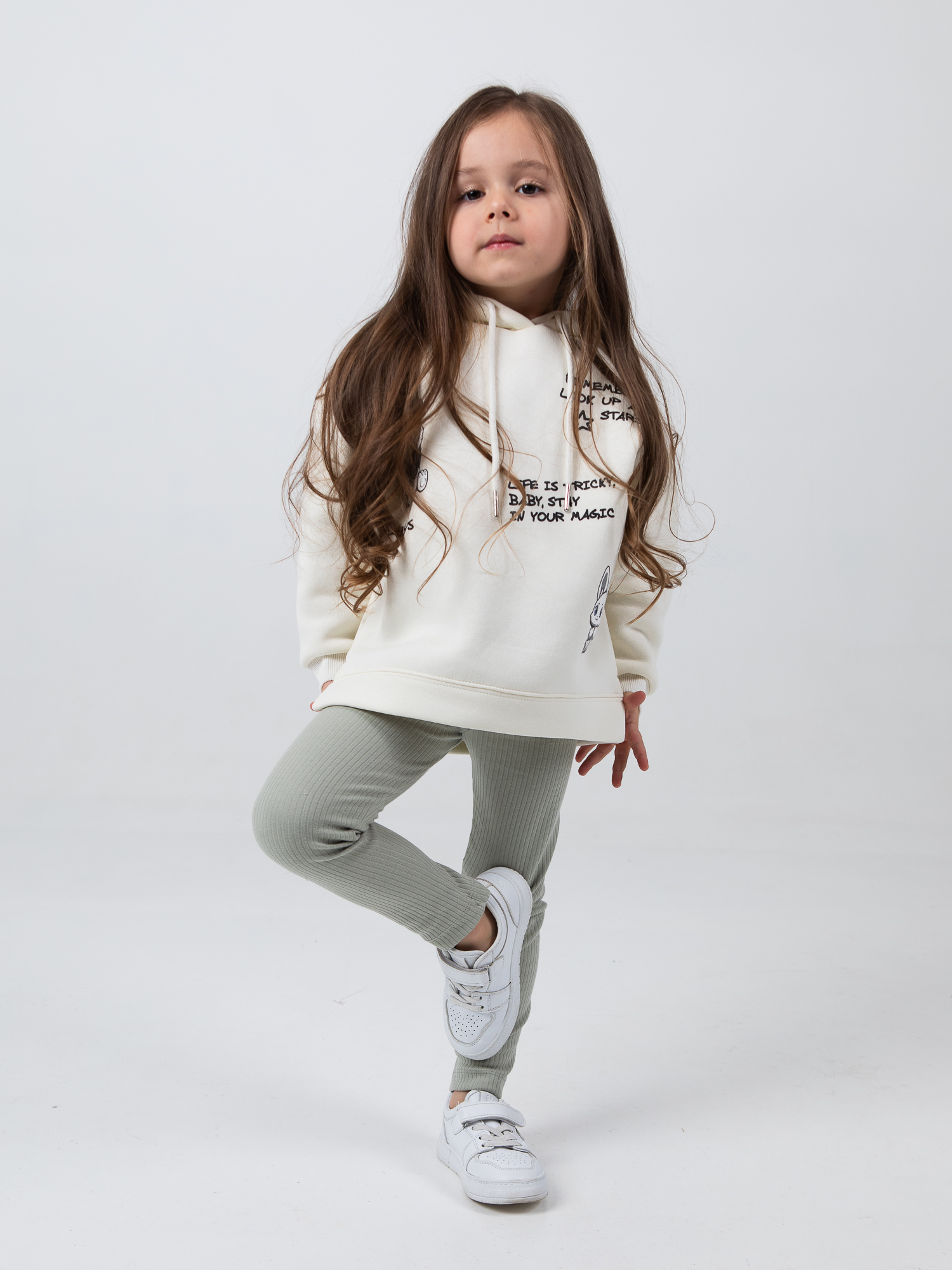 Леггинсы LEVA леггинсы для девочки_рубчик шалфей_полынь - фото 7