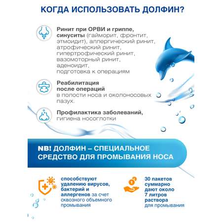 Средство для промывания носа Долфин для взрослых рецепт № 1 2 г №30