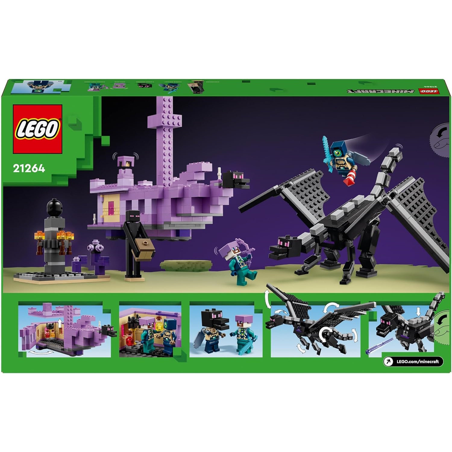 Конструктор LEGO Minecraft Дракон Эндера и Корабль блочный - фото 7
