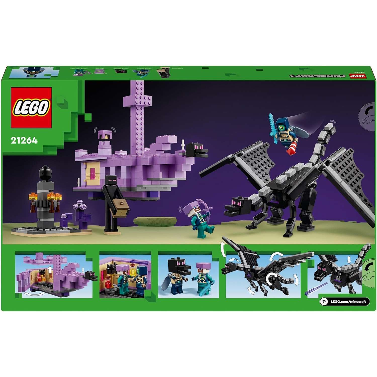 Конструктор LEGO Minecraft Дракон Эндера и Корабль 657 дет. - фото 7