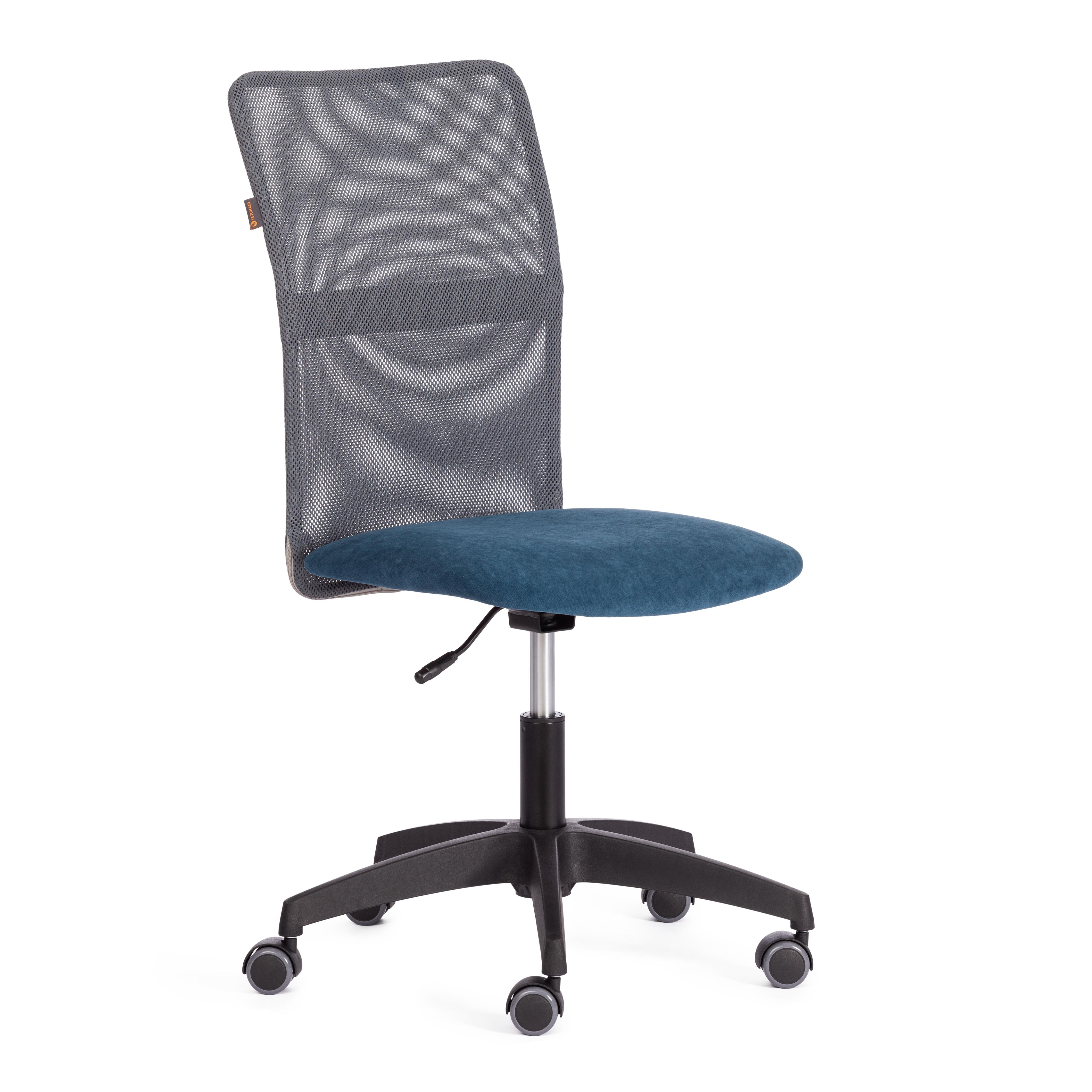 Компьютерное кресло TETCHAIR Старт флок ткань синий серый - фото 2