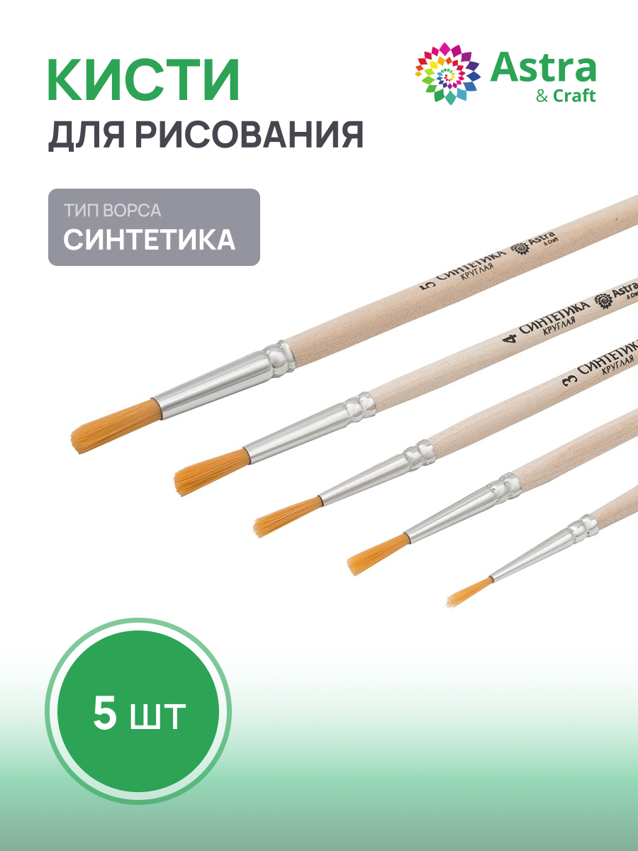 Кисть Astra Craft 5 шт. (синтетика) - фото 1