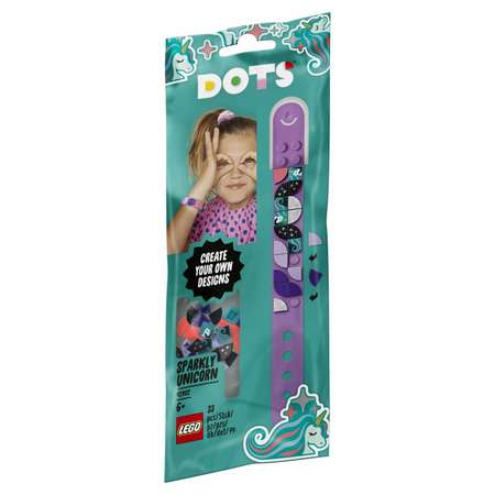 Конструктор LEGO DOTS Браслет Сверкающий единорог блочный