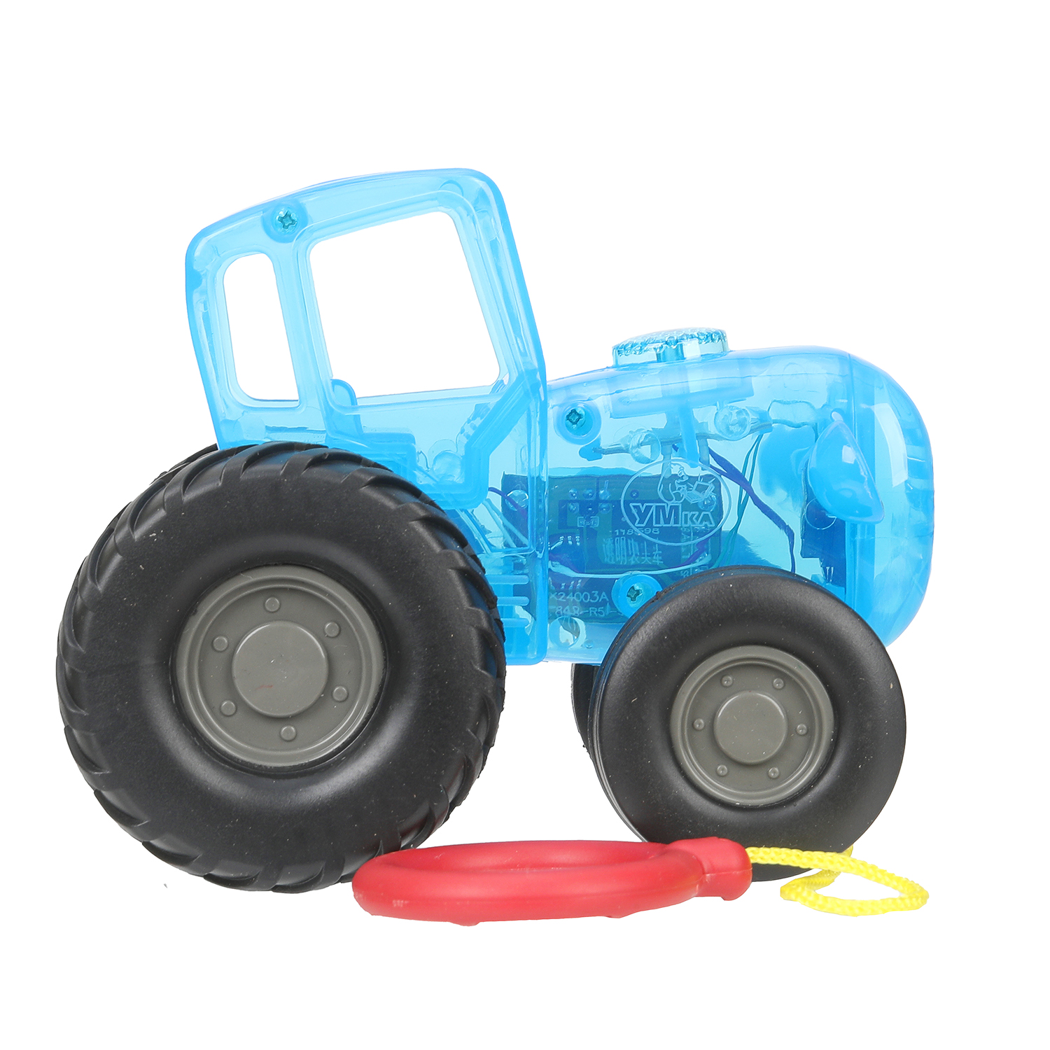 Каталка УМка Синий трактор на веревочке синий - фото 4