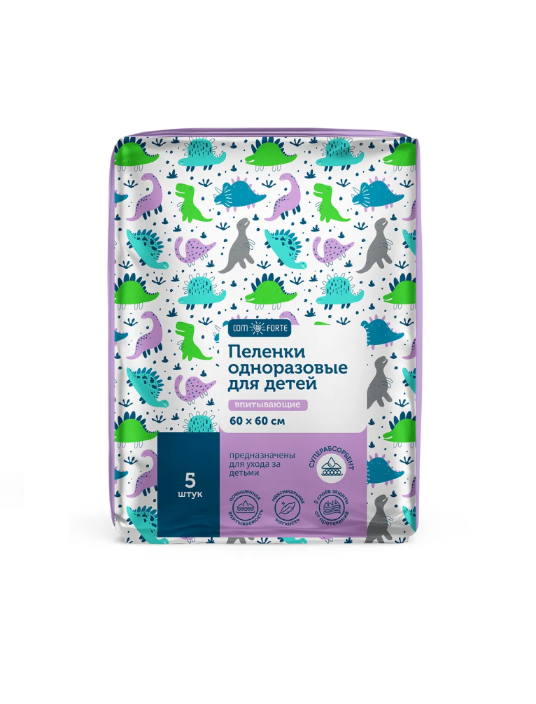 Пелёнки одноразовые ComForte 60х60 см 5 шт. - фото 1