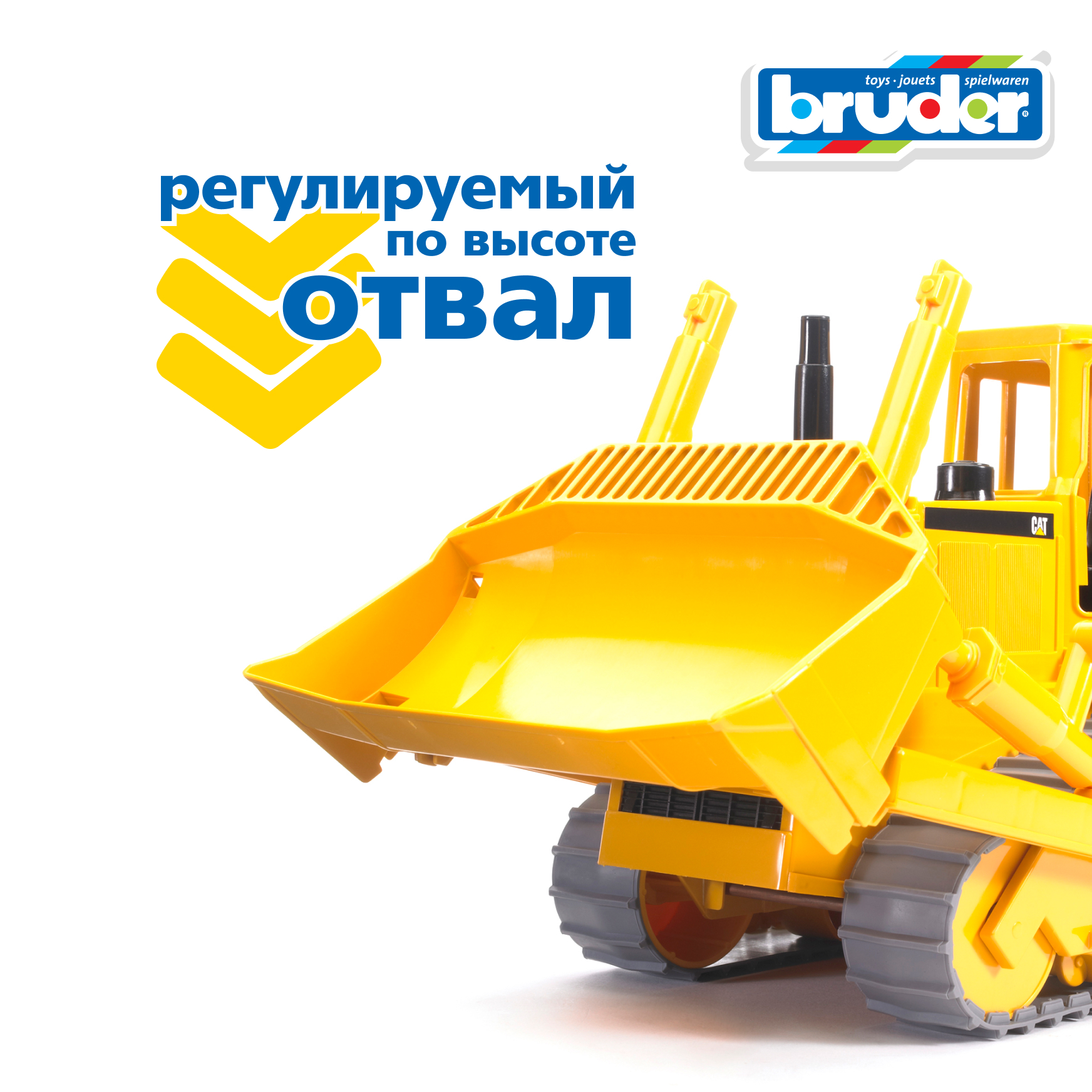 Бульдозер Bruder CAT гусеничный, 40 см 1:16 02-422 - фото 3